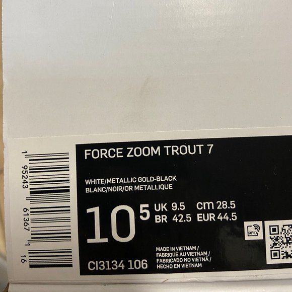 Mens Nike Air Force Zoom Mike Trout 7 Baseball Cleats CI3134-106 Size NEW main image 8
